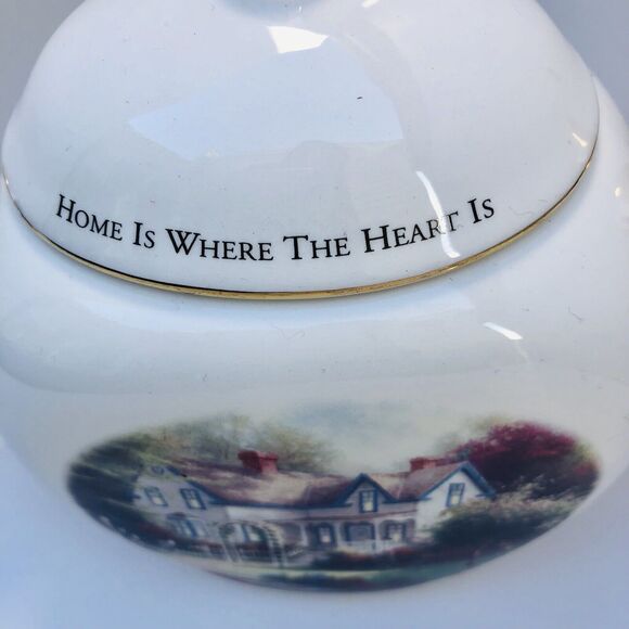 Thomas Kinkade Home Is Where The Heart Is II Decorative Tea Pot Teleflora Gift - Picture 5 of 10